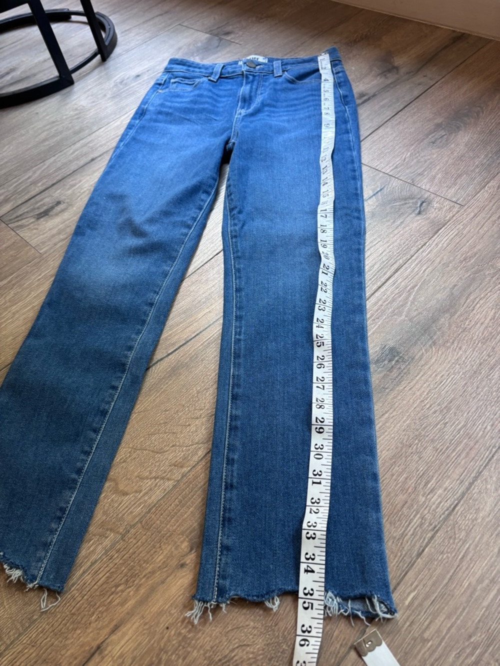 PAIGE Hoxton Slim Crop Jeans 25 High Rise Raw Hem Medium Wash - Picture 13 of 15